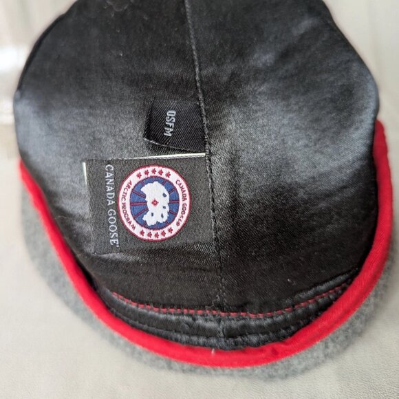 Rare CANADA GOOSE Wool Winter Baseball Cap with Ear Flaps Gray - Picture 8 of 8